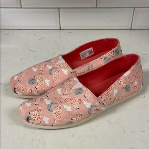 Toms Shoes Womens 10 Alpargata Classic Flats Slip On Blossom Over The Moon